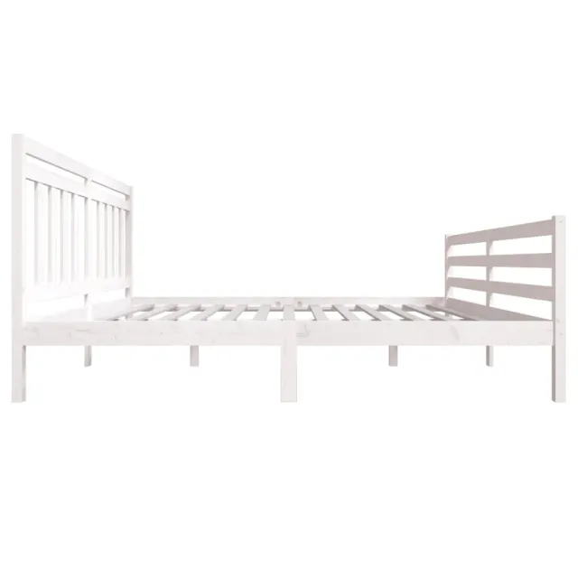 Cadre de lit sans matelas blanc bois massif