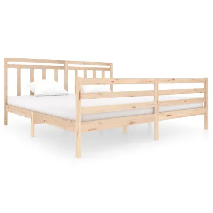 Cadre de lit sans matelas bois massif 200x200 cm 2