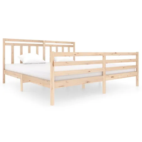 Cadre de lit sans matelas bois massif 200x200 cm