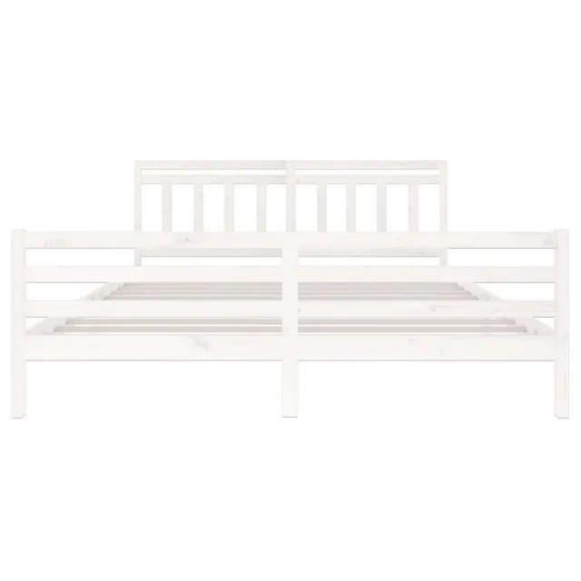 Cadre de lit sans matelas blanc bois massif 200x200 cm