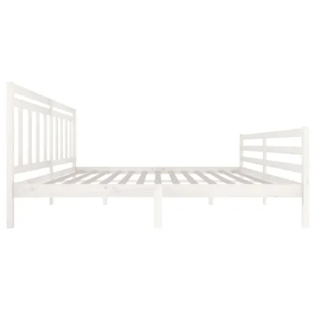 Cadre de lit sans matelas blanc bois massif 200x200 cm