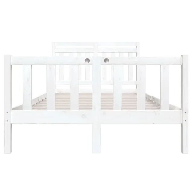Cadre de lit sans matelas blanc bois massif