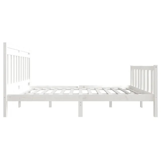 Cadre de lit sans matelas blanc bois massif