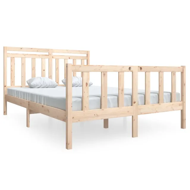 Cadre de lit sans matelas bois massif 140x190 cm