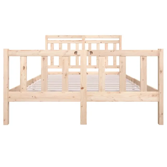 Cadre de lit sans matelas bois massif 140x190 cm