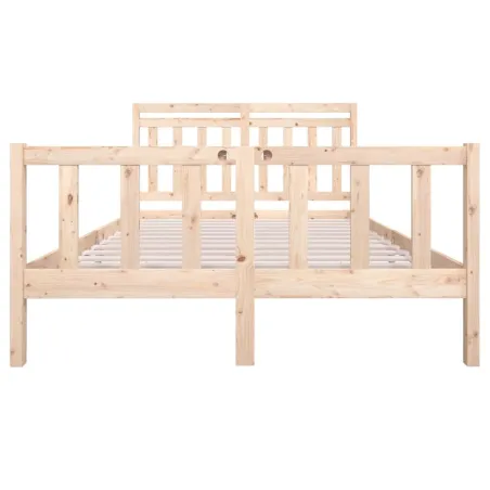Cadre de lit sans matelas bois massif 140x190 cm