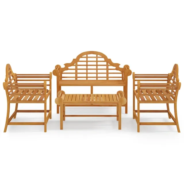 Salon de jardin 4 pcs Bois de teck solide