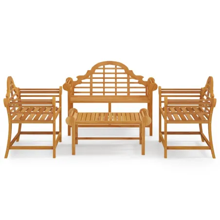 Salon de jardin 4 pcs Bois de teck solide