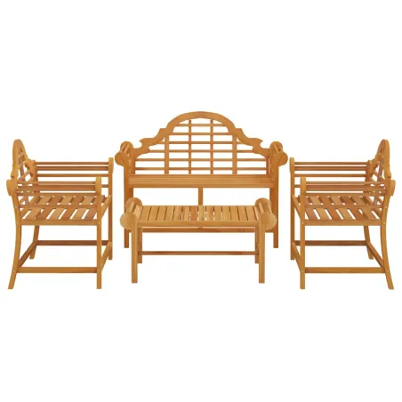 Salon de jardin 4 pcs Bois de teck solide