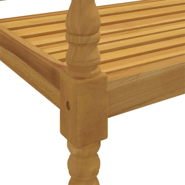 Banc Batavia avec coussin taupe 150 cm Bois de teck massif