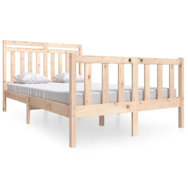 Cadre de lit sans matelas bois massif 140x200 cm