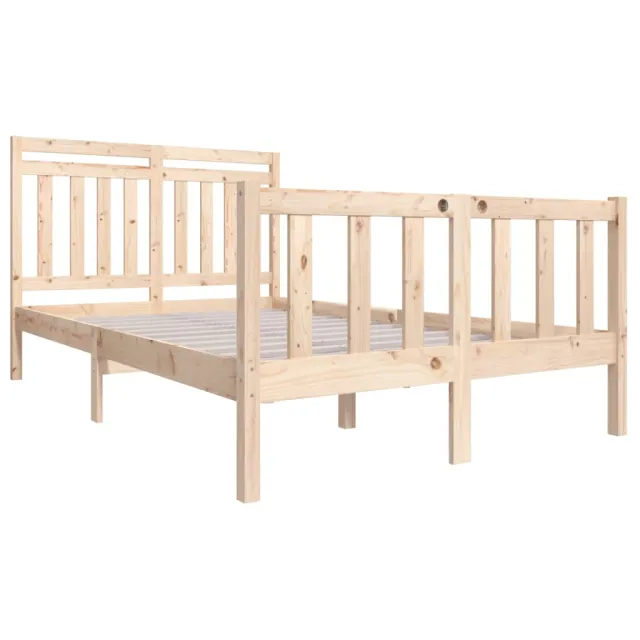 Cadre de lit sans matelas bois massif 140x200 cm