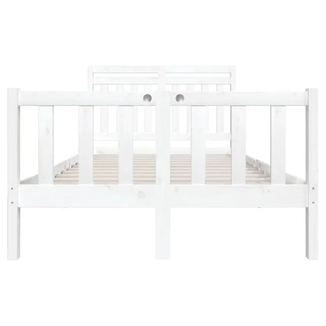 Cadre de lit sans matelas blanc bois massif 140x200 cm