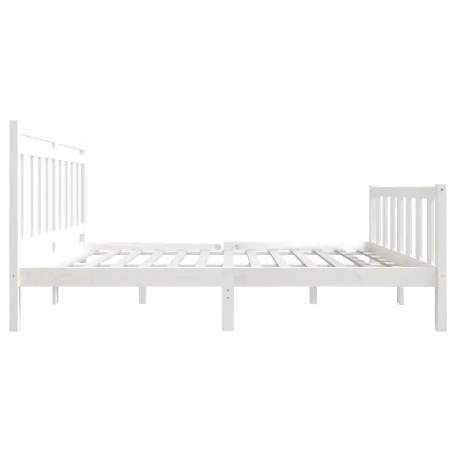 Cadre de lit sans matelas blanc bois massif 140x200 cm