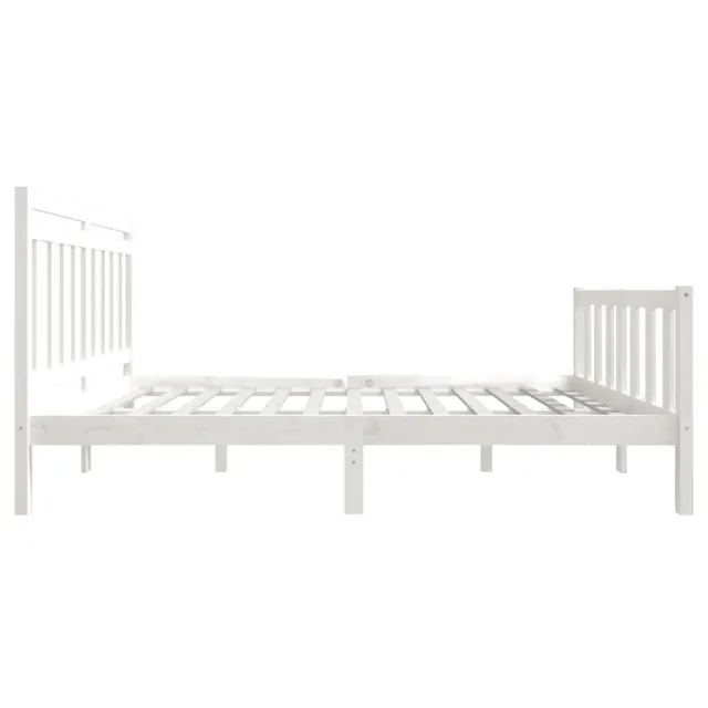 Cadre de lit sans matelas blanc bois de pin massif