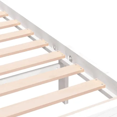 Cadre de lit sans matelas blanc bois de pin massif