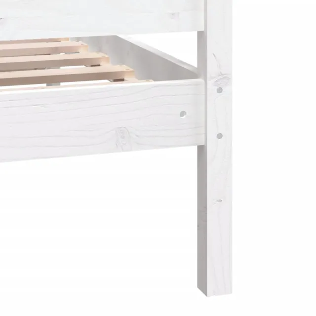 Cadre de lit sans matelas blanc bois de pin massif
