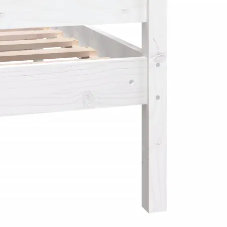 Cadre de lit sans matelas blanc bois de pin massif