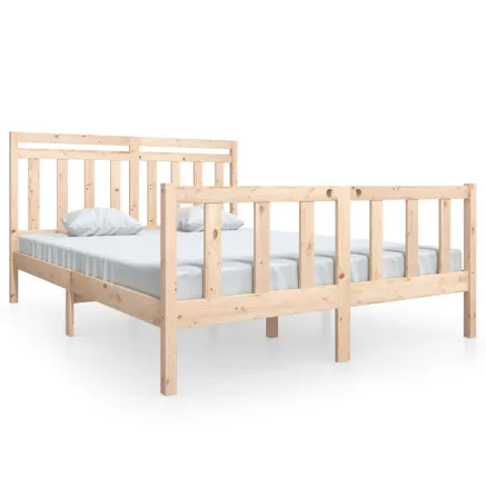 Cadre de lit sans matelas bois massif 160x200 cm 2
