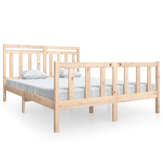 Cadre de lit sans matelas bois massif 160x200 cm