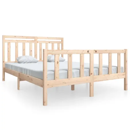 Cadre de lit sans matelas bois massif 160x200 cm