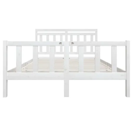 Cadre de lit Blanc Bois massif 160x200 cm