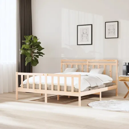 Cadre de lit sans matelas bois massif