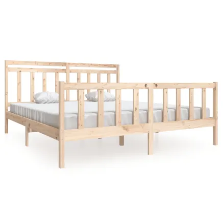 Cadre de lit sans matelas bois massif 2