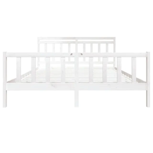 Cadre de lit sans matelas blanc bois massif