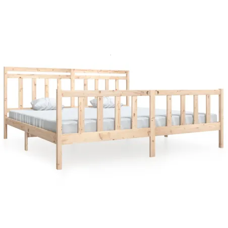 Cadre de lit sans matelas bois massif 200x200 cm