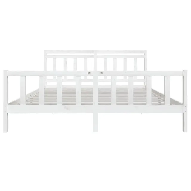 Cadre de lit sans matelas blanc bois massif 200x200 cm