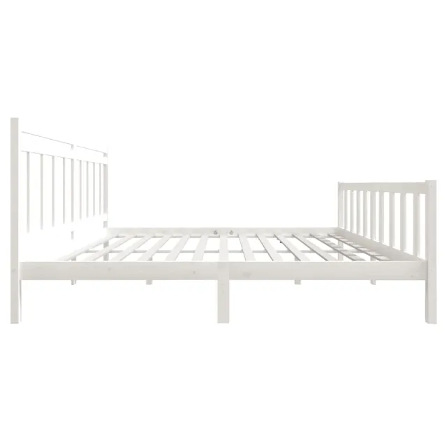 Cadre de lit sans matelas blanc bois massif 200x200 cm