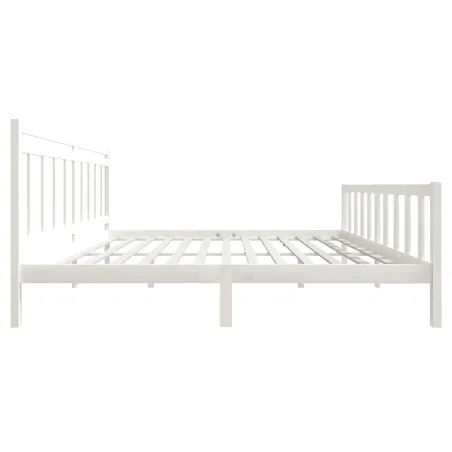 Cadre de lit sans matelas blanc bois massif 200x200 cm