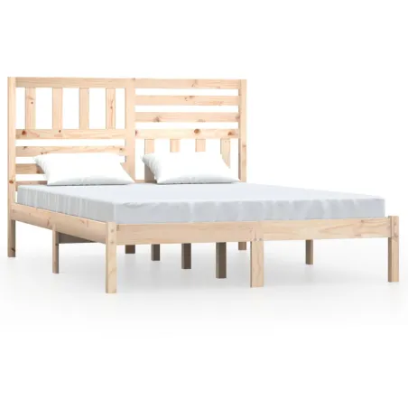 Cadre de lit sans matelas 135x190 cm bois de pin massif