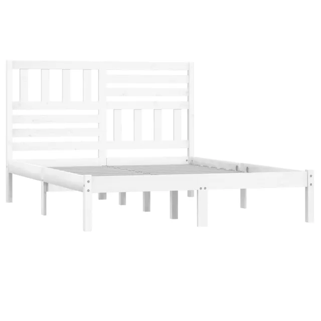 Cadre de lit sans matelas blanc bois de pin massif 140x190 cm