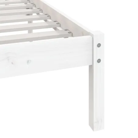 Cadre de lit sans matelas blanc bois de pin massif 120x200 cm