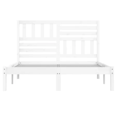 Cadre de lit sans matelas blanc bois de pin massif 140x200 cm