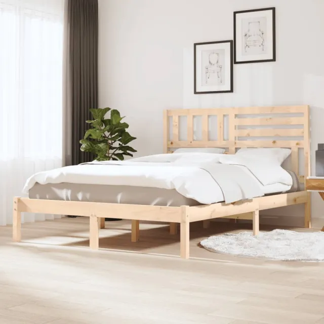 Cadre de lit sans matelas 150x200 cm bois massif de pin