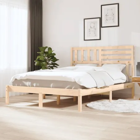Cadre de lit sans matelas 150x200 cm bois massif de pin