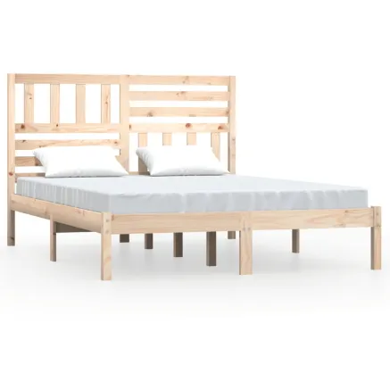 Cadre de lit sans matelas 150x200 cm bois massif de pin 2