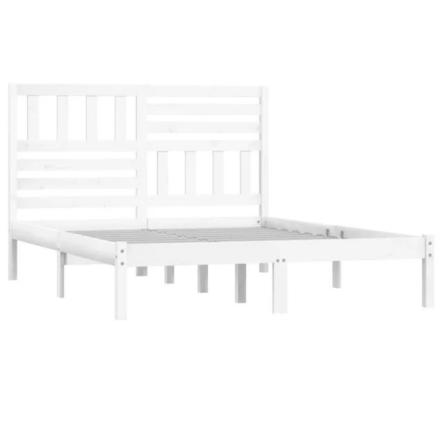 Cadre de lit sans matelas blanc 150x200 cm bois de pin massif