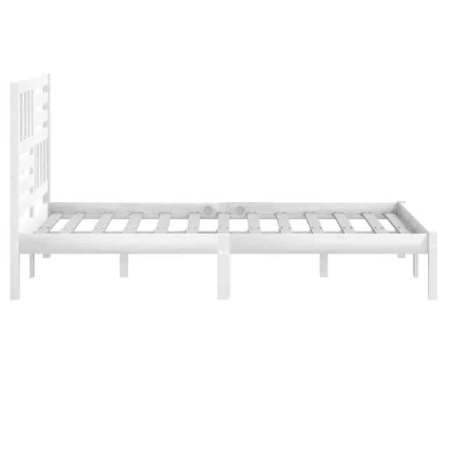 Cadre de lit sans matelas blanc 150x200 cm bois de pin massif