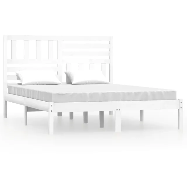 Cadre de lit sans matelas blanc bois de pin massif 160x200 cm