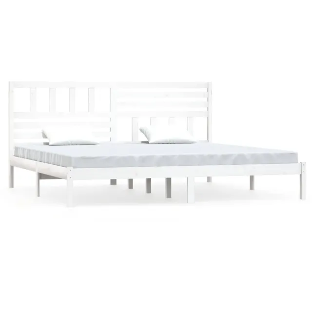 Cadre de lit sans matelas blanc 180x200 cm bois massif de pin