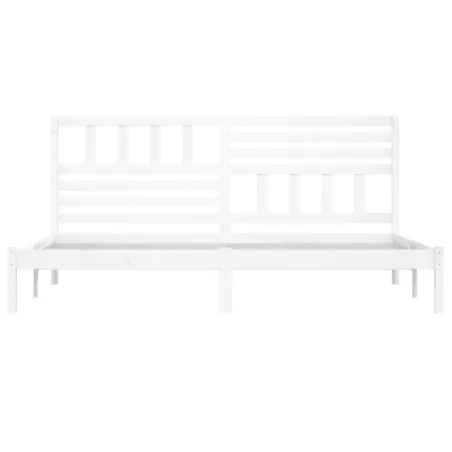 Cadre de lit sans matelas blanc 180x200 cm bois massif de pin