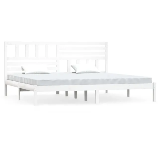 Cadre de lit sans matelas blanc bois massif de pin 200x200 cm