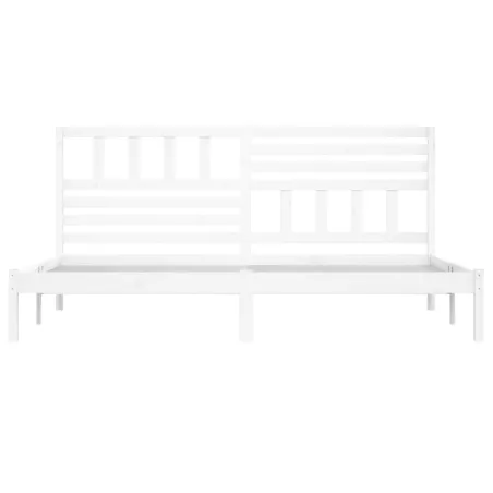 Cadre de lit sans matelas blanc bois massif de pin 200x200 cm