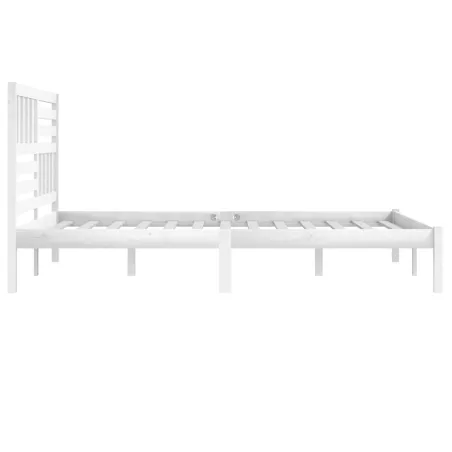Cadre de lit sans matelas blanc bois massif de pin 200x200 cm