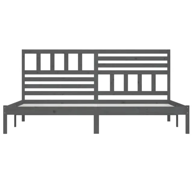 Cadre de lit sans matelas bois massif de pin gris 200x200 cm