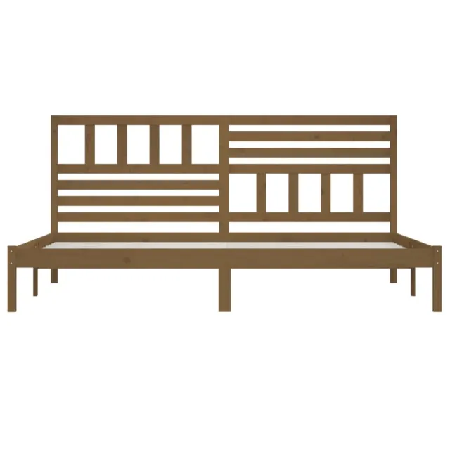Cadre de lit sans matelas marron miel bois pin massif 200x200cm